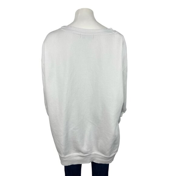 Wildfox Oversize Sweatshirt Medium White Womens Face Sunglasses Lips Pullover - Picture 3 of 7